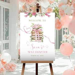 A New Chapter Is About To Begin Welcome Sign - 3 Sizes, A New Chapter Begins Bridal Shower Bundle,Storybook Theme Bridal Shower Welcome Sign