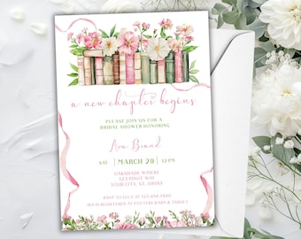 A New Chapter Is About To Begin Invitation, A New Chapter Begins Bridal Shower Invite, Storybook Bridal Shower Invitation, Storybook Theme