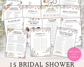 Wildflower Bridal Shower, Wildflower Love in Bloom Bridal Shower Invitation, Floral Bridal Shower, Bridal Brunch Digital Invite Wildflowers