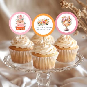 L'amour prend son envol Décorations de cupcakes de voyage, L'aventure vous attend, Lot de décorations pour cupcakes sur le thème du voyage, Décorations pour cupcakes Mademoiselle à Mme