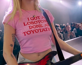 I Got A Lobotomy Done At Toyotathon Y2K Crop Top, Angel Baby Baby Tee, Aesthetic Baby Tee, 90s 2000s Aesthetic,TeenagerCrop Top,Gift for her