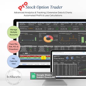 Diario de operaciones con opciones / Plantilla de hoja de cálculo de opciones sobre acciones / Análisis de pérdidas y ganancias, comisiones y estrategia / Soporte multi-tramo / Plantilla de inversión