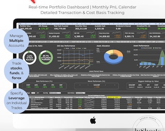 Forex Trading Journal Template: Stock Market & Forex Portfolio Tracker (Google Sheets Digital Download)