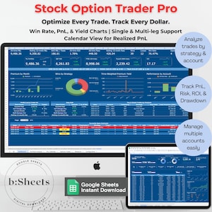 Options Trading Google Sheet: P&L Tracker, Strategy Analysis (PDF Guide Included)