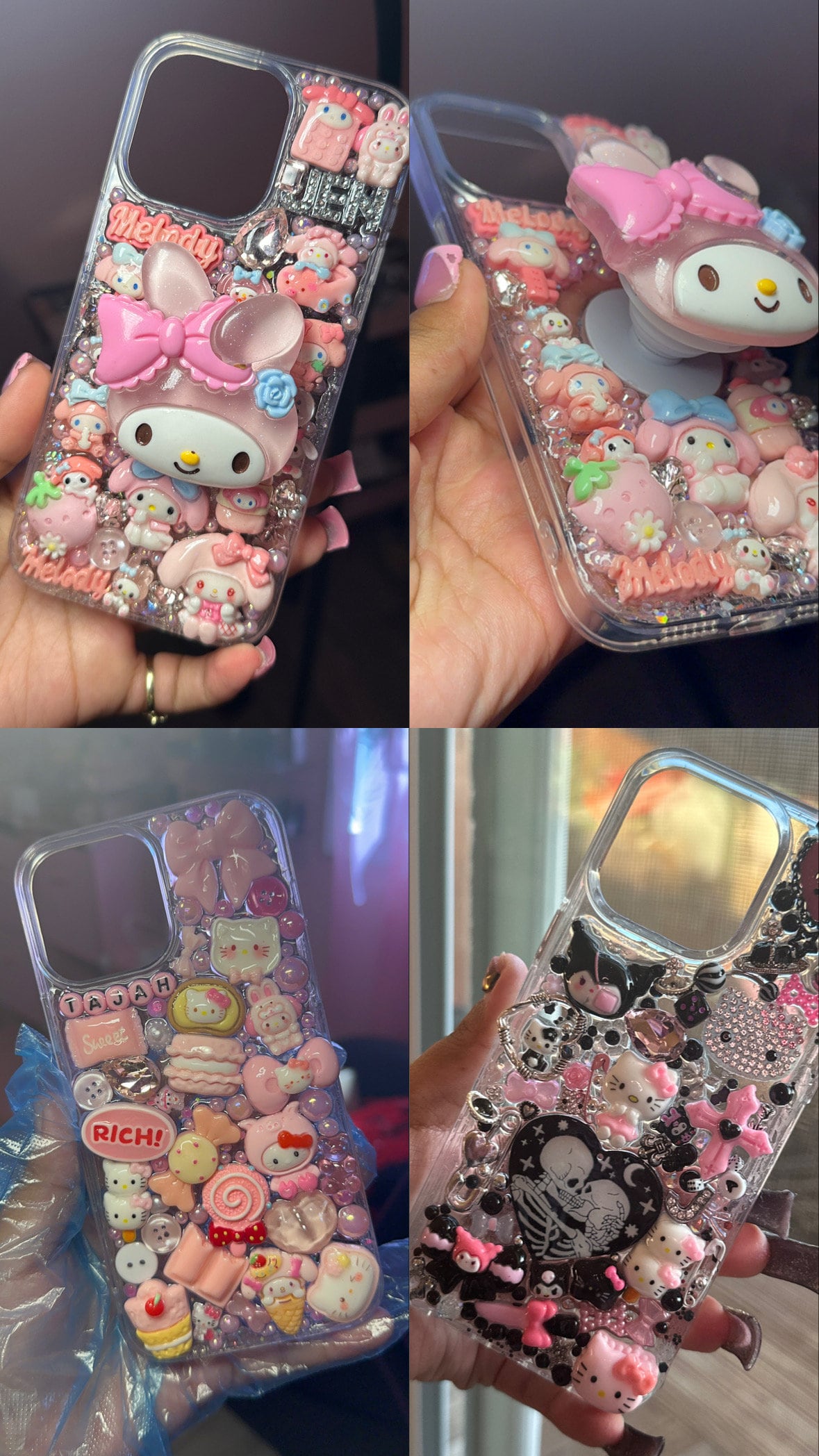 AstraGlam 60 Stück Junk Case Charms Set - Rosa Slime Charms Für Handyhüllen