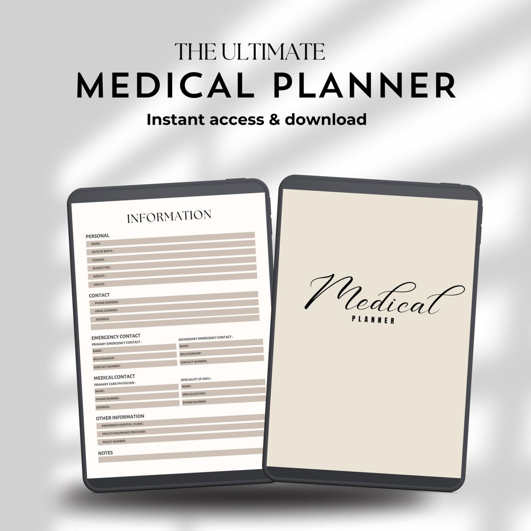 Medical Tracker Bundle, 30 Medical Planner Printable, Medication ...