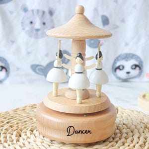 Customised Wooden Music Box / Engraved Name Music Box / Baby Christening Gift / Personalised Music Box Gift / female dancer