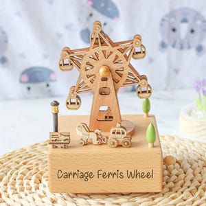 Customized wooden music box/carved name music box/baby shower gift/personalized music box gift/Carousel