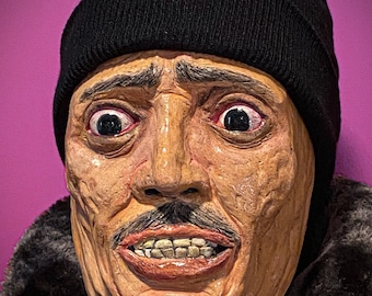 The Maniac Latex Half Mask 3 Styles, Cut Eye Holes (Wearable Mask) Painted Eyes or Cut Pupils (Wearable mask)