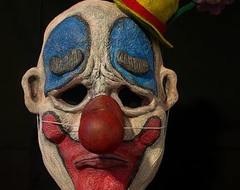 Sad Clown Severed Nose Honking Nose Gacy Inspired  Latex Mask (Latex Half Mask, Halloween Costume Mask, Latex Mask) (READ)
