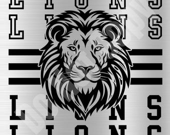 Lions Mascot PNG, School Spirit Digital Art (Digital Download)