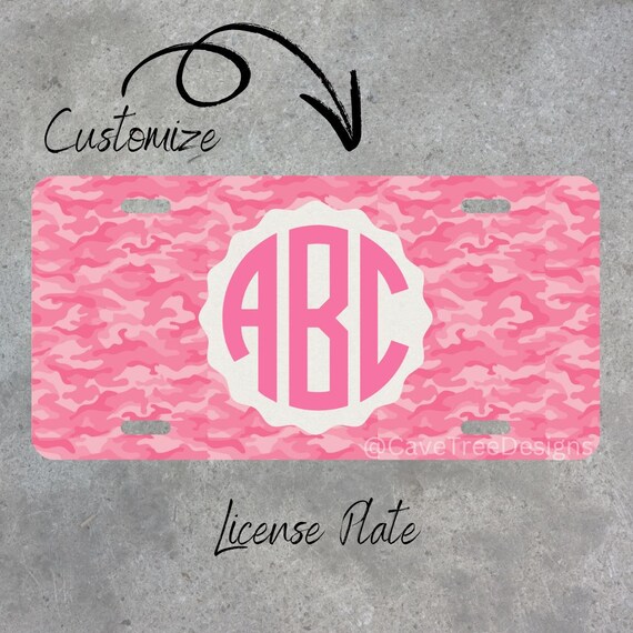 thumbnail image 2 of Pink Camo Bicycle License Plate For Girls – Customize Your Text & Colors! Small 2.75x4.5 Aluminum Vinyl 2 of 6