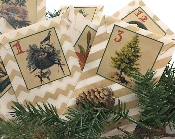 Country Cottage Advent Calendar Rustic Christmas Countdown Kit