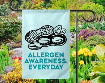 Allergy Awareness Every Day Garden Flag, Teal Pumpkin Flag, Food Allergy Awareness, Teal Allergy Friendly Flag SKUM29