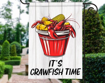 Crawfish Boil, Crayfish Flag, Crawfish Boil Garden Flag, Spring Garden Flag, It's Crawfish Time, Crawfish Party Gift, Cajun Flag SKU443