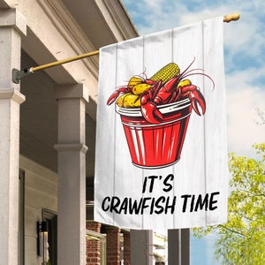 Crawfish Boil, Crayfish Flag, Crawfish Boil Garden Flag, Spring Garden Flag, It's Crawfish Time, Crawfish Party Gift, Cajun Flag SKU443 image 3