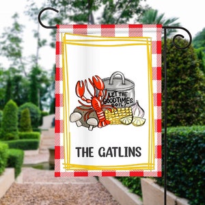 Crawfish Boil, Crafish Flag, Crawfish Boil Garden Flag, Spring Garden Flag, Let The Good Times Boil, Crawfish Party Gift SKU444 image 1