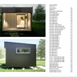 Tiny Cabin House Plans – Modern Cube Design | DIY Small Home Blueprint | Off-Grid Tiny Home Plans PDF & CAD files | Instant Download