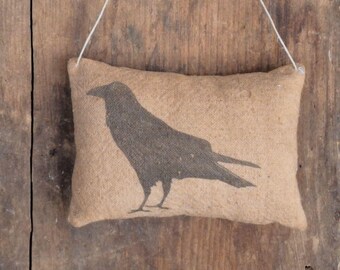 Primitive Crow Ornament, Farmhouse Bird Decor #3