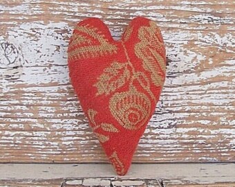 Americana Fabric Heart Bowl Filler or Ornament Country Decoration Americana Fabric Heart Bowl Filler or Ornament Country Decoration