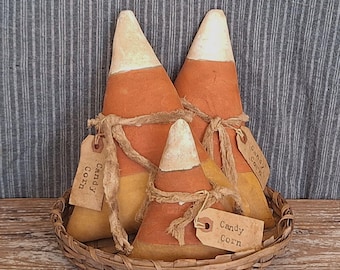 Rellenos rústicos para cuencos con forma de caramelos de maíz, juego de 3, decoración otoñal rústica para Halloween.