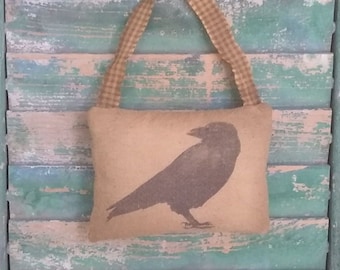 Primitive Crow Ornament, Rustic Blackbird Tuck, Farmhouse Bowl Filler or Tiered Tray Decor - READY TO SHIP