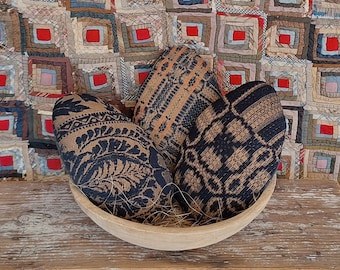 Primitive Easter Egg Bowl Fillers, Antique Coverlet Rustic Decor (sold individually)