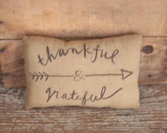 Rustic &quot;Thankful & Grateful&quot; Bowl Filler, Farmhouse Thanksgiving Decor - READY TO SHIP