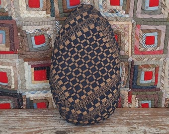Primitive Easter Egg Bowl Filler or Pillow, Antique Coverlet Rustic Decor #1