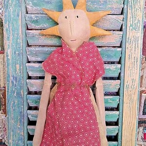 Primitive Miss Liberty Doll, Rustic Americana, Cottagecore Decor, Farmhouse 4th of July READY TO SHIP image 3