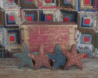 Choice of One Primitive Star Ornament or Bowl Filler made from Antique Quilt, Rustic Farmhouse Americana Decorative Ornament - READY TO SHIP