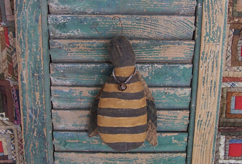 Primitive Bumblebee Doll Medium Choice of ONE Bee, Hand Painted Honey Bee, Cottagecore Farmhouse Decor Ready to Ship Bee #1