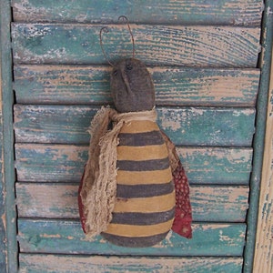 Primitive Bumblebee Doll Medium Choice of ONE Bee, Hand Painted Honey Bee, Cottagecore Farmhouse Decor Ready to Ship Bee #2