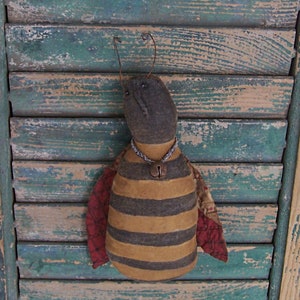 Primitive Bumblebee Doll Medium Choice of ONE Bee, Hand Painted Honey Bee, Cottagecore Farmhouse Decor Ready to Ship Bee #4