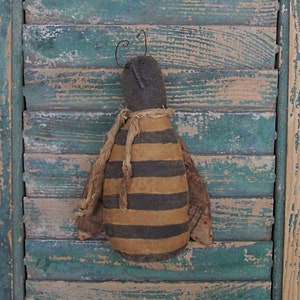 Primitive Bumblebee Doll Medium Choice of ONE Bee, Hand Painted Honey Bee, Cottagecore Farmhouse Decor Ready to Ship Bee #3