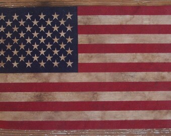 8" by 12" Grungy American Flag, Americana Farmhouse Decor, Rustic 4th of July, Independence Day - READY TO SHIP