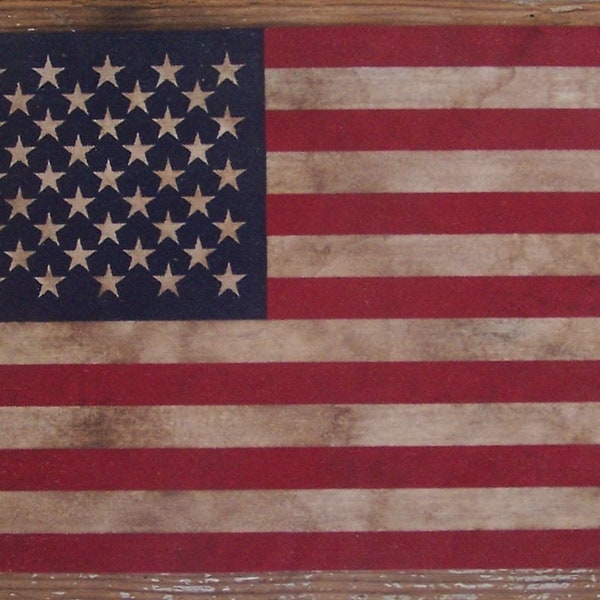 8" by 12" Grungy American Flag, Americana Farmhouse Decor, Rustic 4th of July, Independence Day - READY TO SHIP