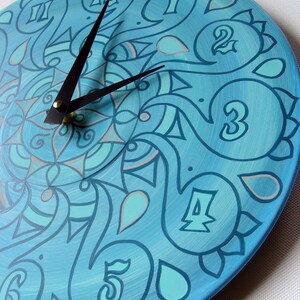 Cockatoo Teal Clock Geometric Pastel Home Decor Made From Recycled Vinyl Record image 4