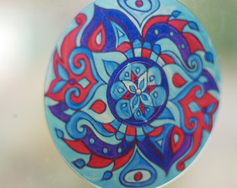 Blue Otter Geometric Mandala Suncatcher - Bohemian Home Decor