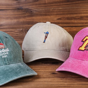 Custom Embroidered Baseball Cap, Personalized Washed Dad Hat image 4
