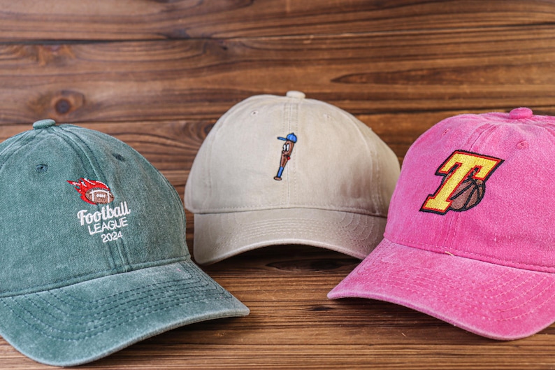 Custom Embroidered Baseball Cap, Personalized Washed Dad Hat image 4