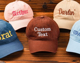 Personalized Embroidered Name Hat - Custom Cotton Baseball Cap