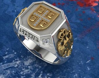 Serbian Signet Ring Diamond