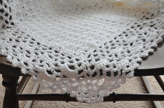 Items similar to Crocheted Christening Blanket on Etsy