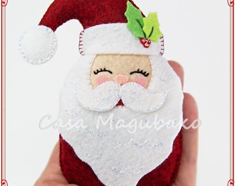 PDF Pattern - Santa Claus Ornament Felt Pattern - Christmas Ornament - Christmas Decoration Hand Sewing Pattern - DIY - Instant Download