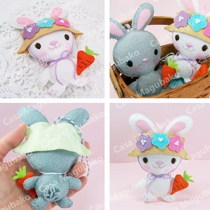 PDF Pattern Bunny Ornament Felt Pattern Bunny Soft Toy Sewing Pattern DIY Hand Sewing Project Instant Download image 4