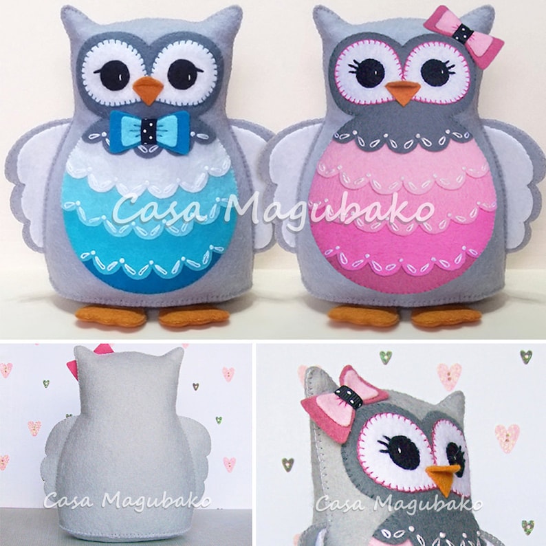 PDF Pattern Owl Felt Pattern Hand-Stitched Owl Stuffed Owl Felt Owl Softie Pattern Owl Pincushion Pattern Sewing Pattern image 4