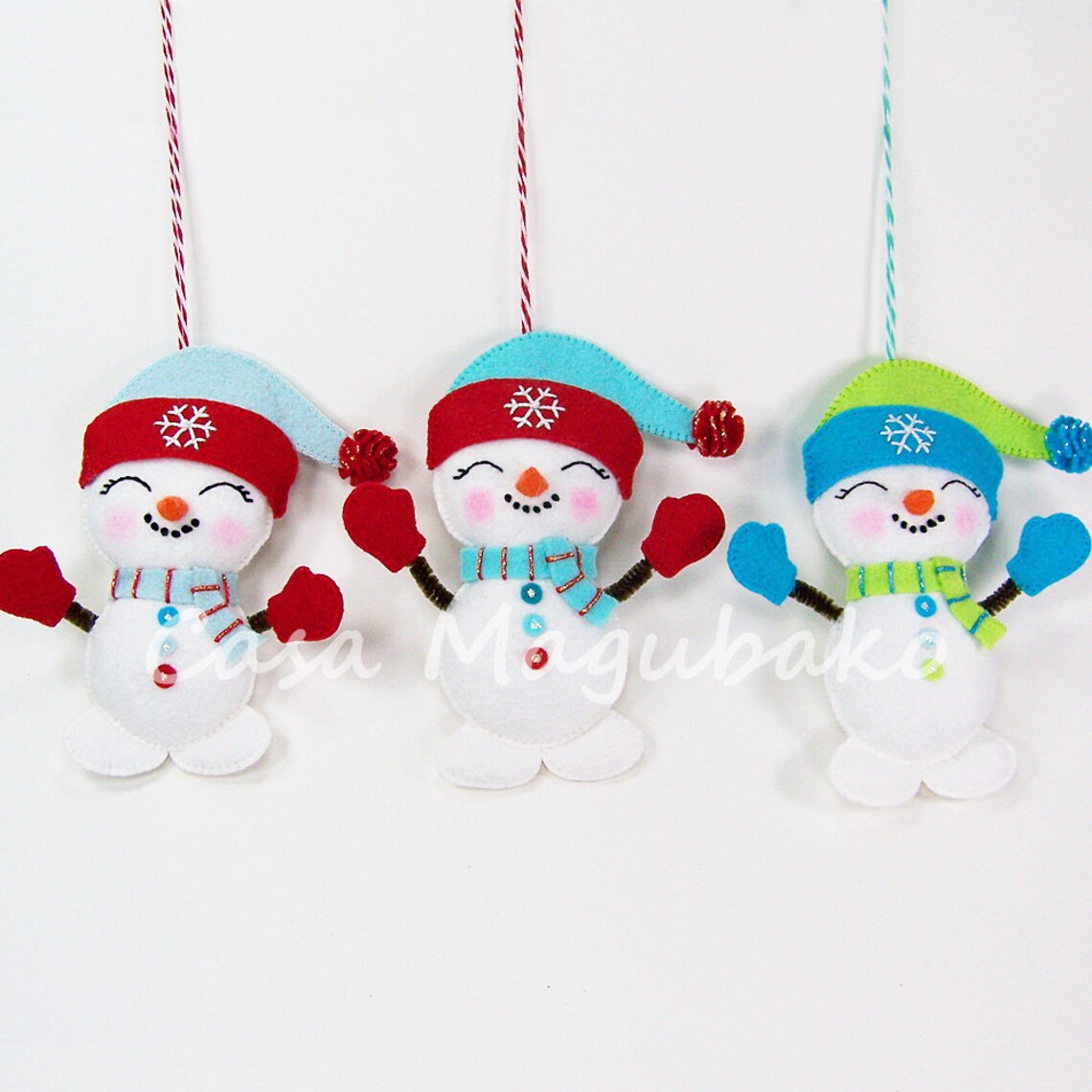 PDF Pattern Snowman Ornament Felt Pattern Christmas Etsy