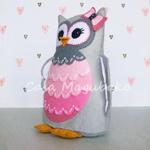 PDF Pattern Owl Felt Pattern Hand-Stitched Owl Stuffed Owl Felt Owl Softie Pattern Owl Pincushion Pattern Sewing Pattern image 2