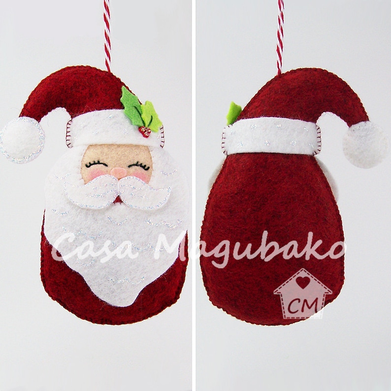 DIY PDF Pattern Christmas Decoration Hand Sewing Pattern Santa Claus Ornament Felt Pattern Christmas Ornament Instant Download